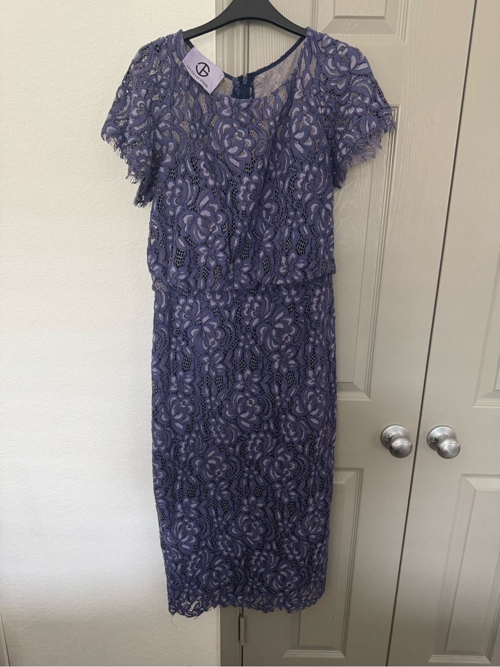 JS Collections Purple Lace Midi Dress
